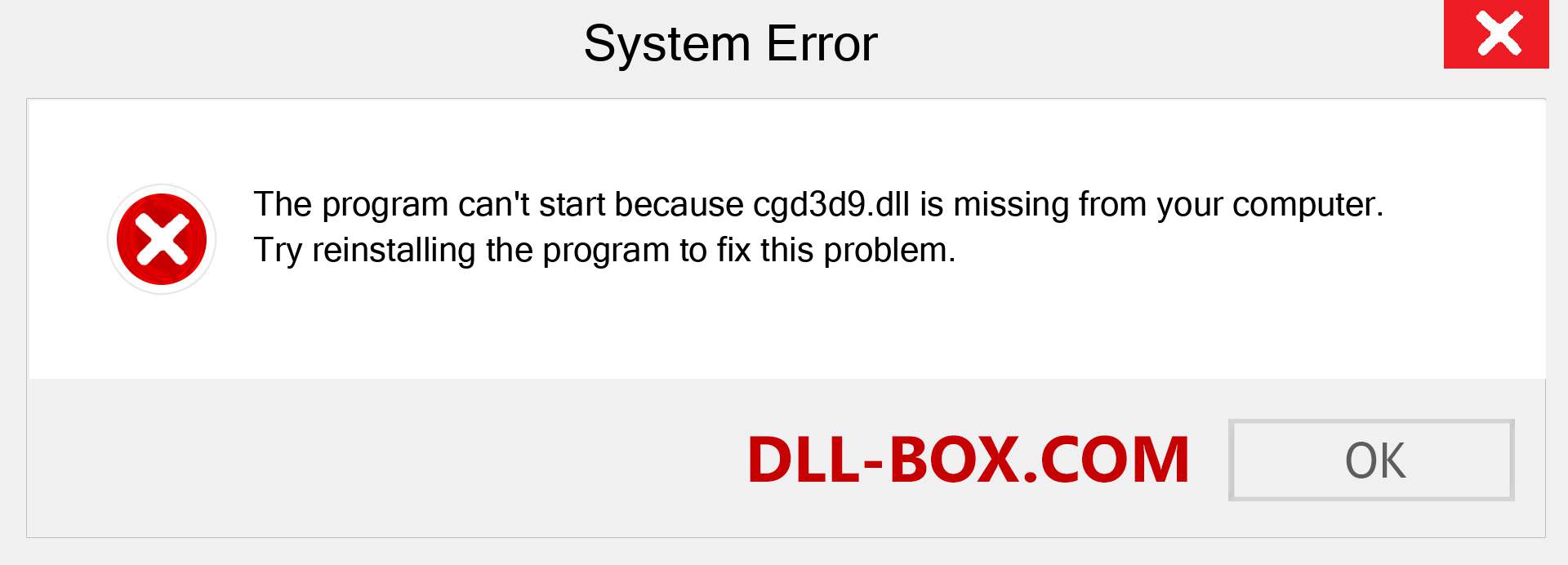  cgd3d9.dll file is missing?. Download for Windows 7, 8, 10 - Fix  cgd3d9 dll Missing Error on Windows, photos, images